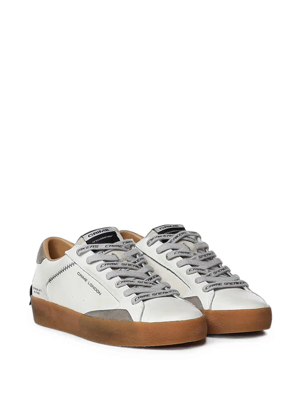 Crime London distressed-effect panelled sneakers Wit