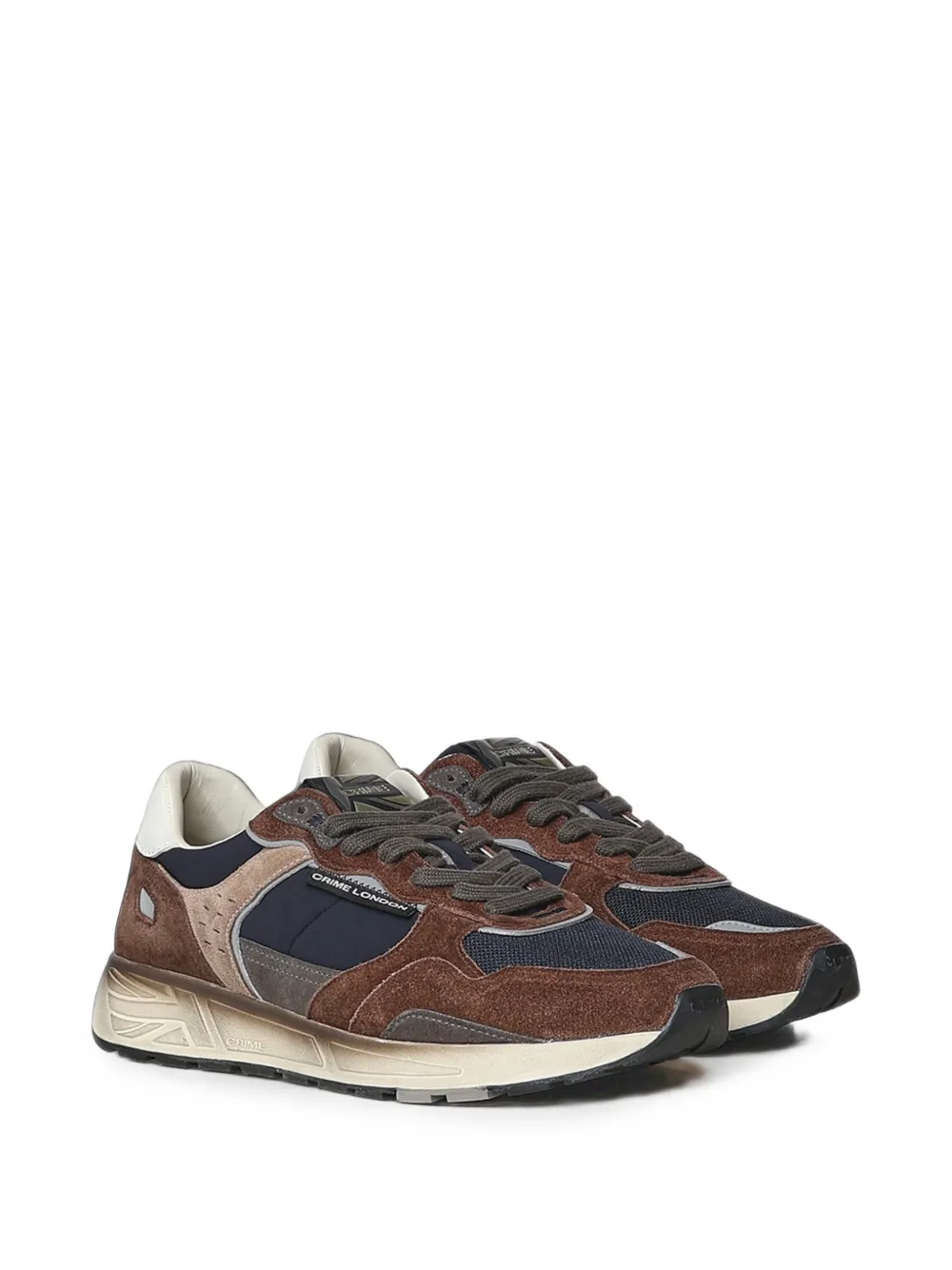 Crime London Rush suede panelled sneakers Bruin