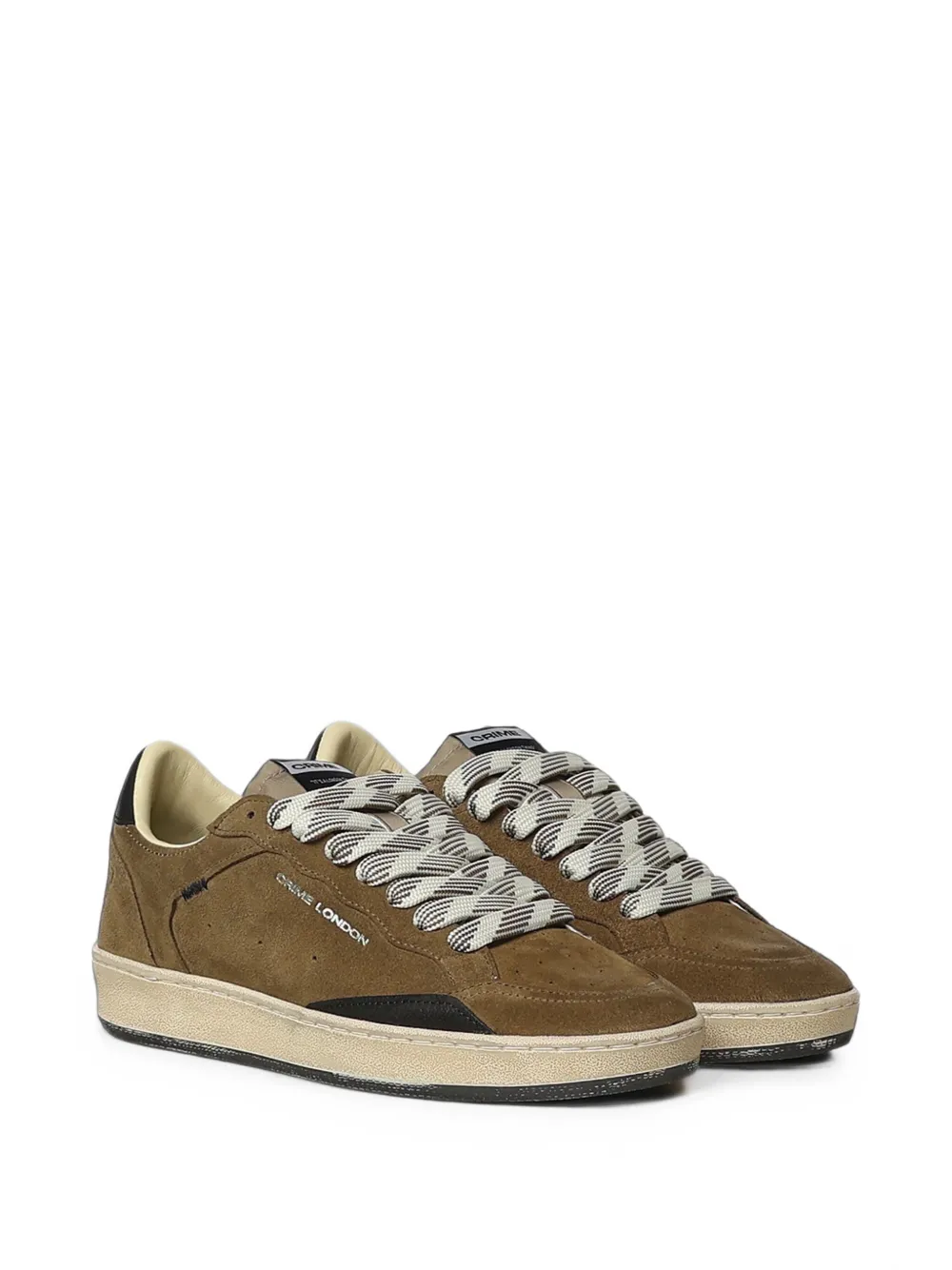 Crime London Chelsea suede panelled sneakers Bruin