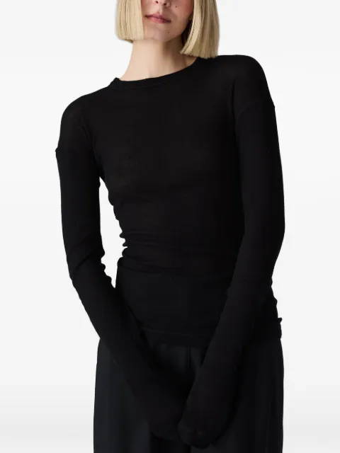 Vera Wang sheer long-sleeve top