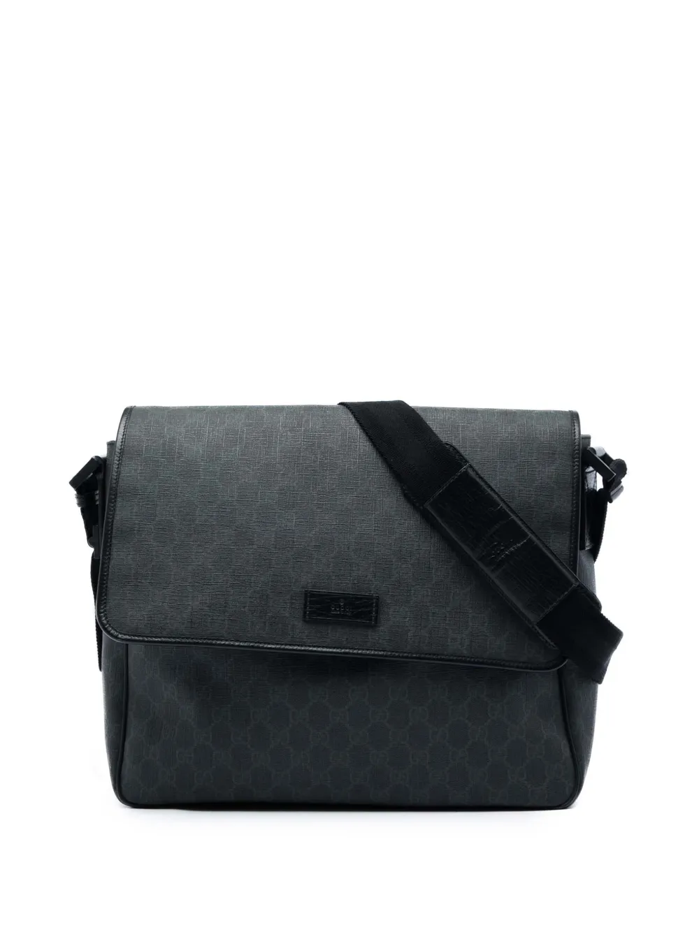 Gucci Pre-Owned 2000-2015 GG Supreme Flap Messenger Bag crossbody bag - Nero