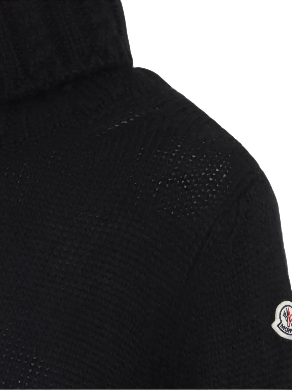 Moncler Kabelgebreide mini-jurk met col Zwart