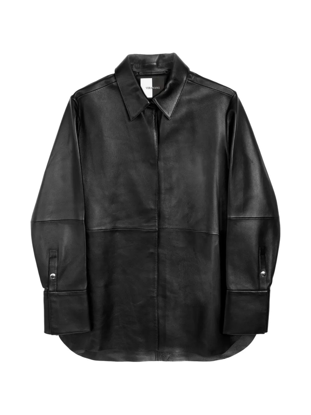 Vera Wang Lago leather snap-detail jacket - Schwarz