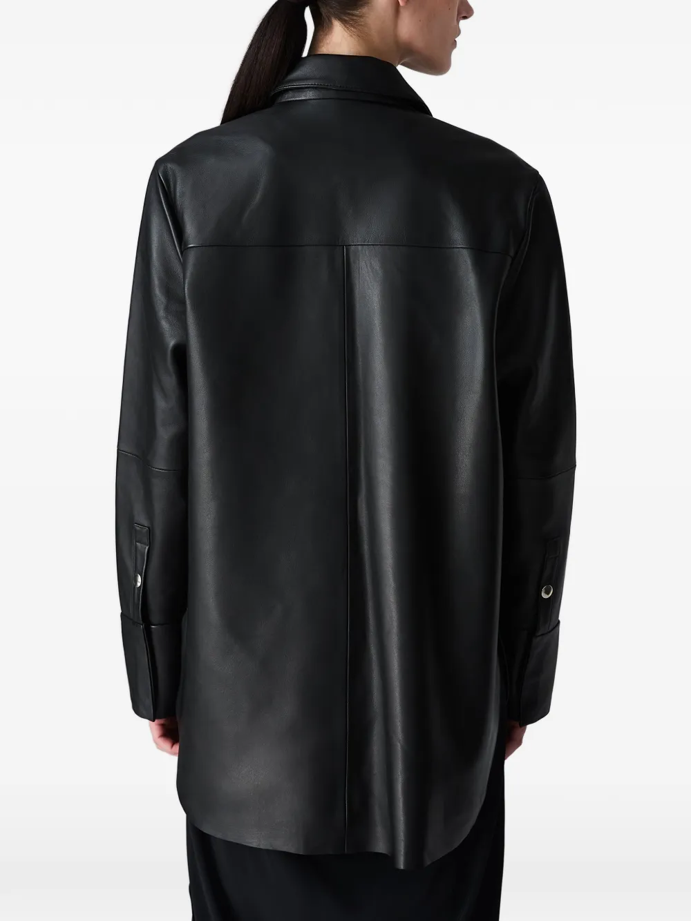 Vera Wang Lago leren jack met drukdetail Zwart