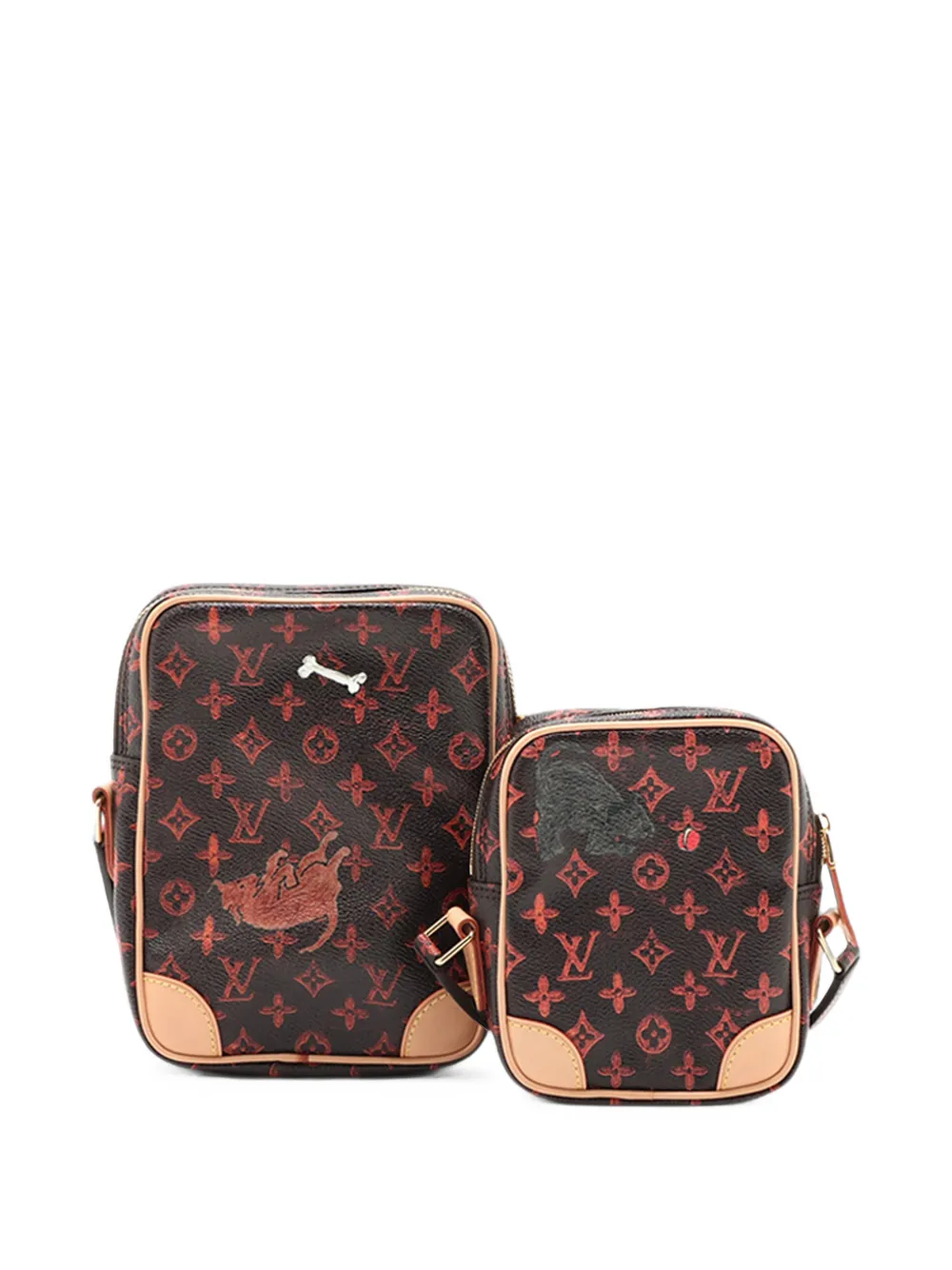 Louis Vuitton Pre-Owned 2018-2026 Grace Coddington Catogram Paname Set crossbody bag - Braun
