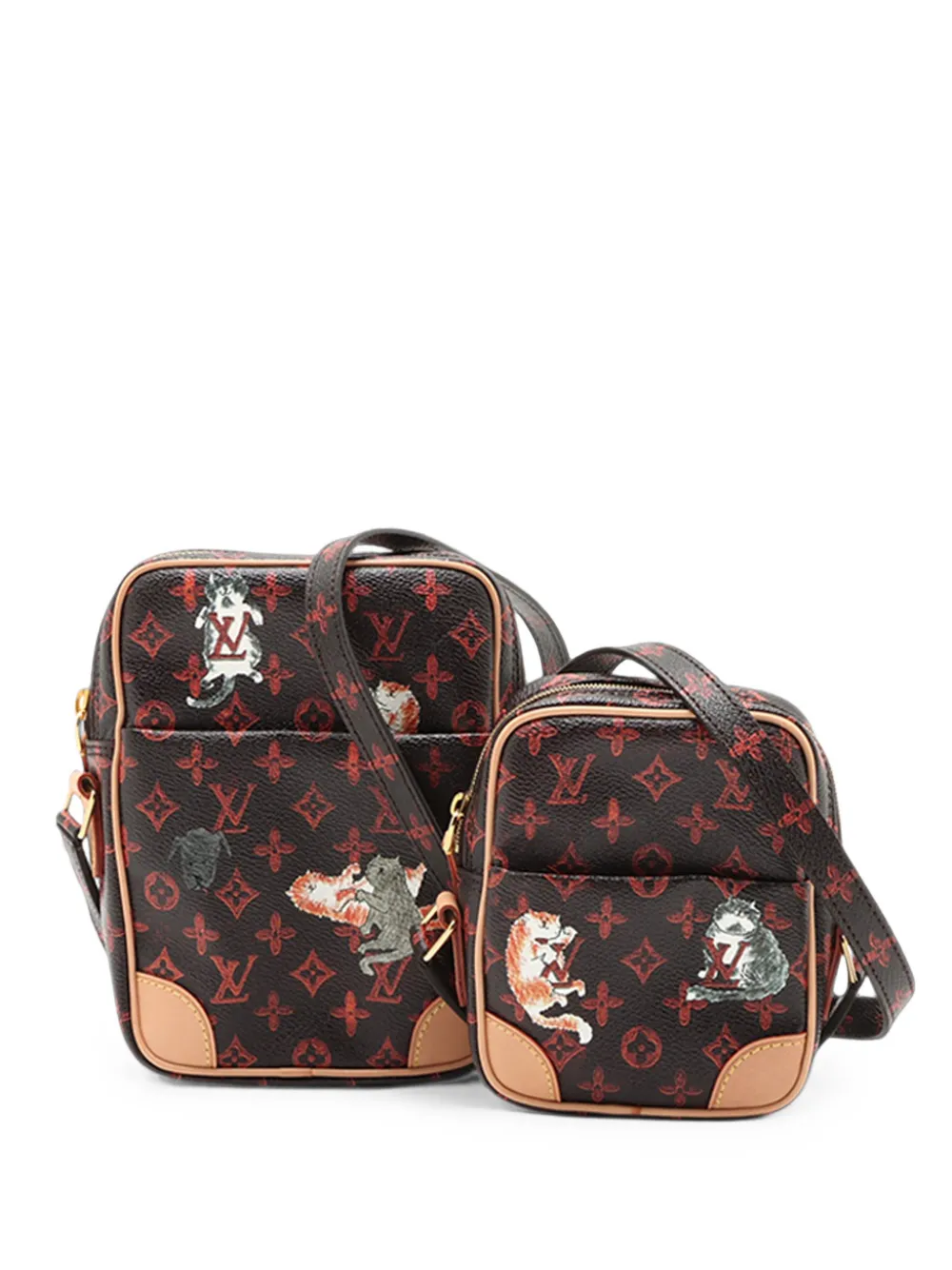 Louis Vuitton Pre-Owned 2018-2026 Grace Coddington Catogram Paname Set crossbody bag - Marrone