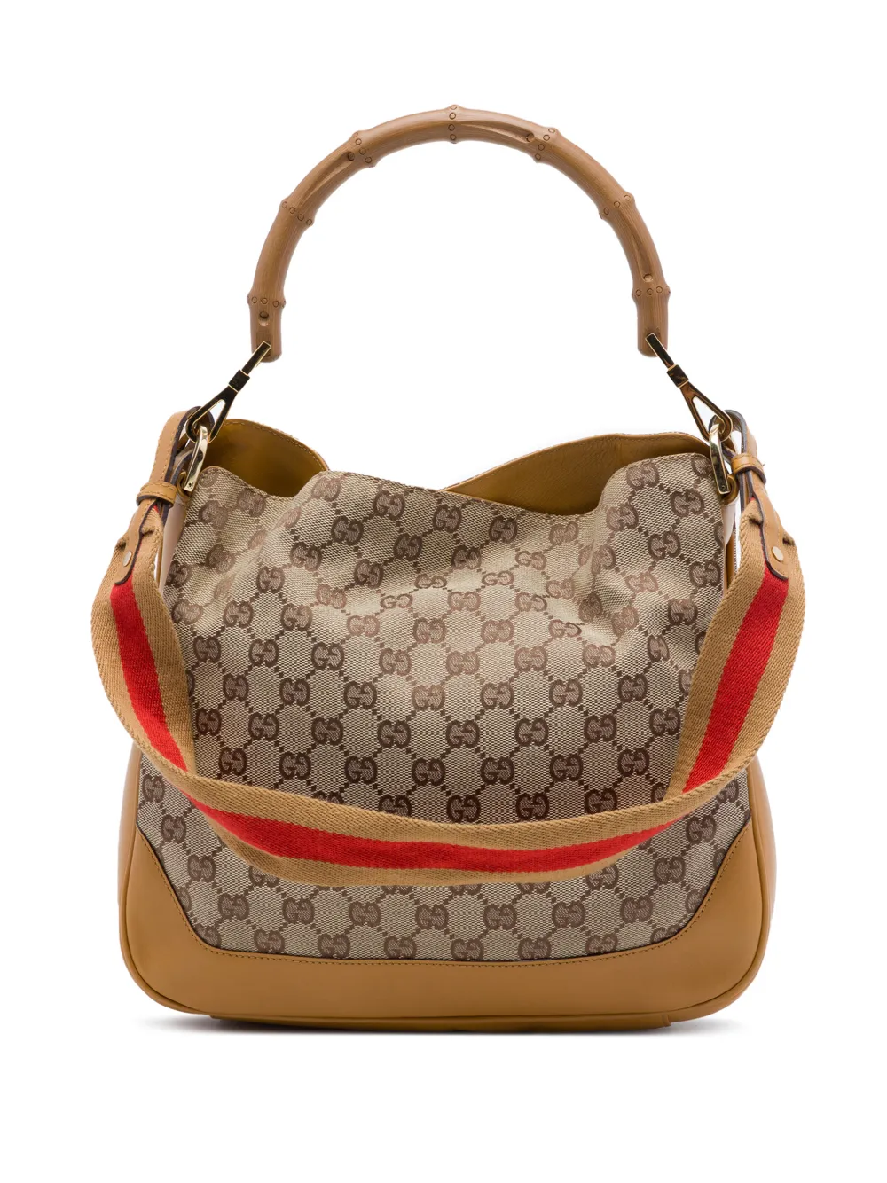 Gucci Pre-Owned 2000-2015 GG Canvas Bamboo Web satchel - Nude