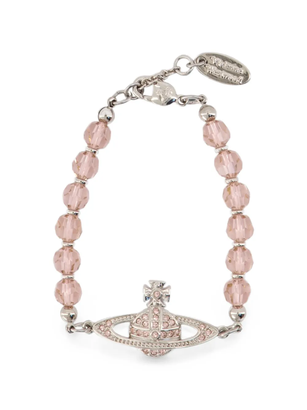 Vivienne Westwood Messaline Orb-plaque beaded bracelet - Rosa