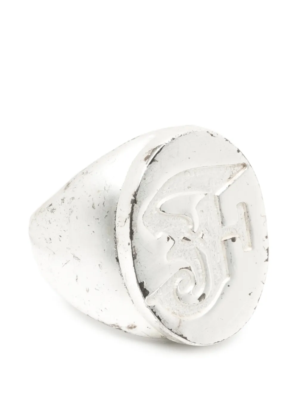 Gianfranco Ferré Pre-Owned chevalière à logo gravé (années 2000) - Argent