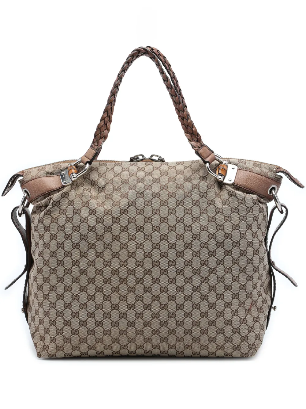 Gucci Pre-Owned 2016-2026 Large GG Canvas Bamboo Bar tote bag - Toni neutri