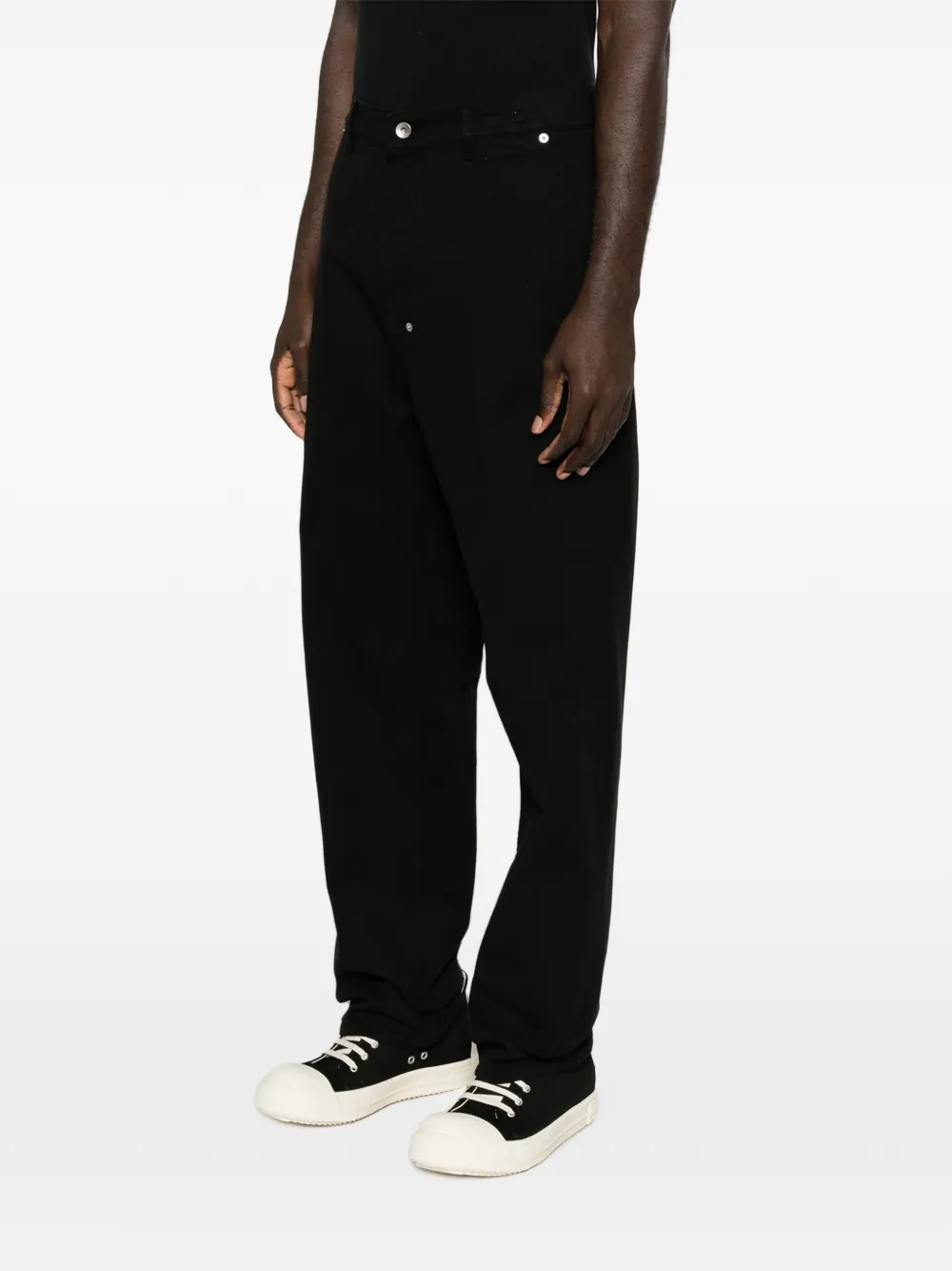 Rick Owens DRKSHDW Jeans met knoop- en ritssluiting Zwart