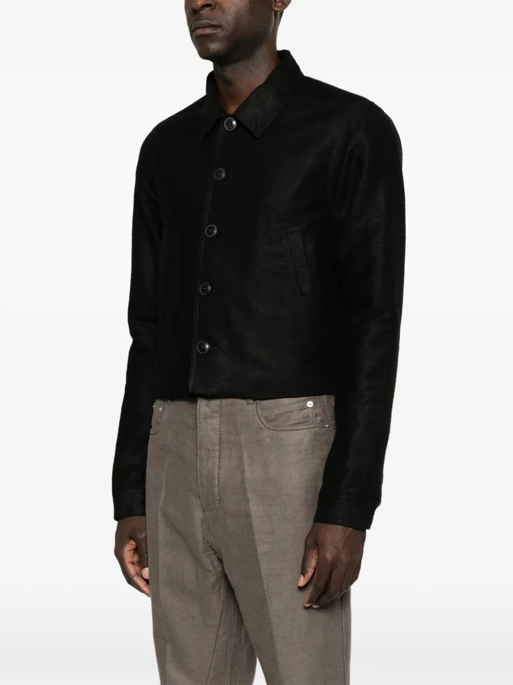 Rick Owens Button-up cropped jack Zwart