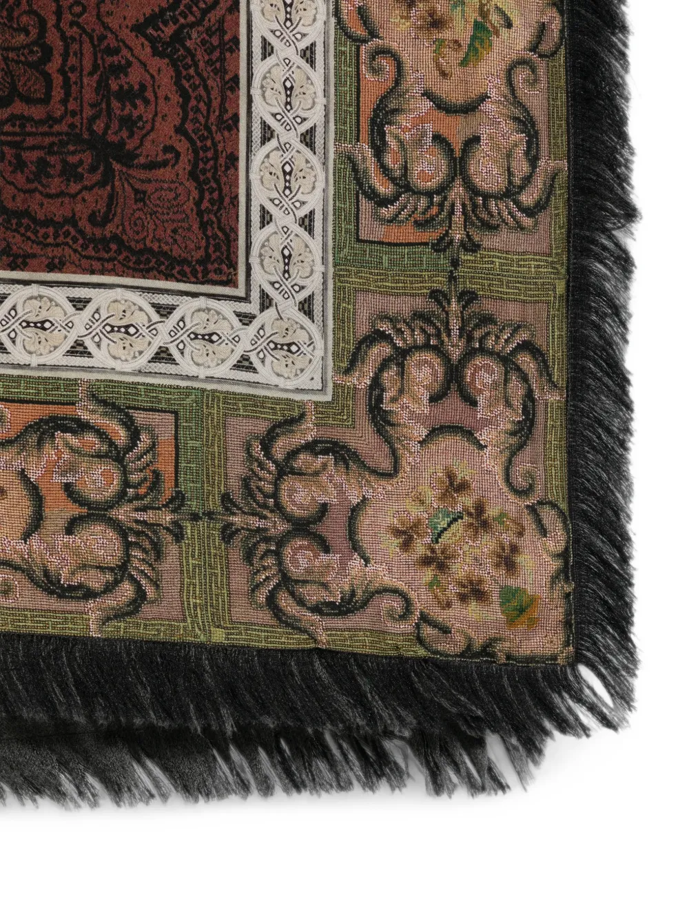 Pierre-Louis Mascia Sjaal met paisley-print en franje Bruin