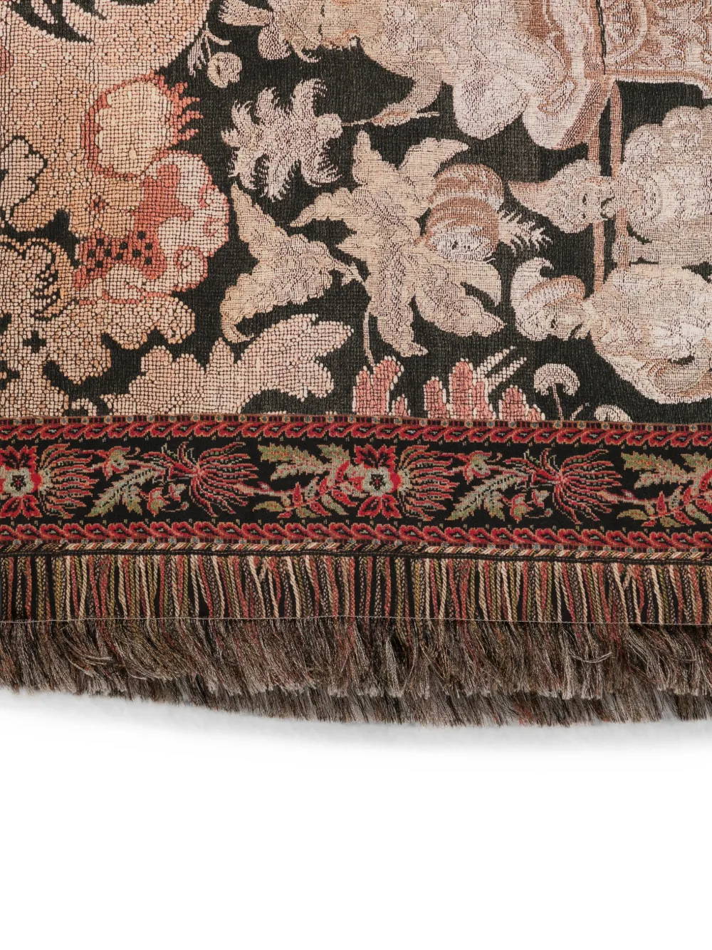 Pierre-Louis Mascia Jacquard-geweven sjaal met franje Zwart