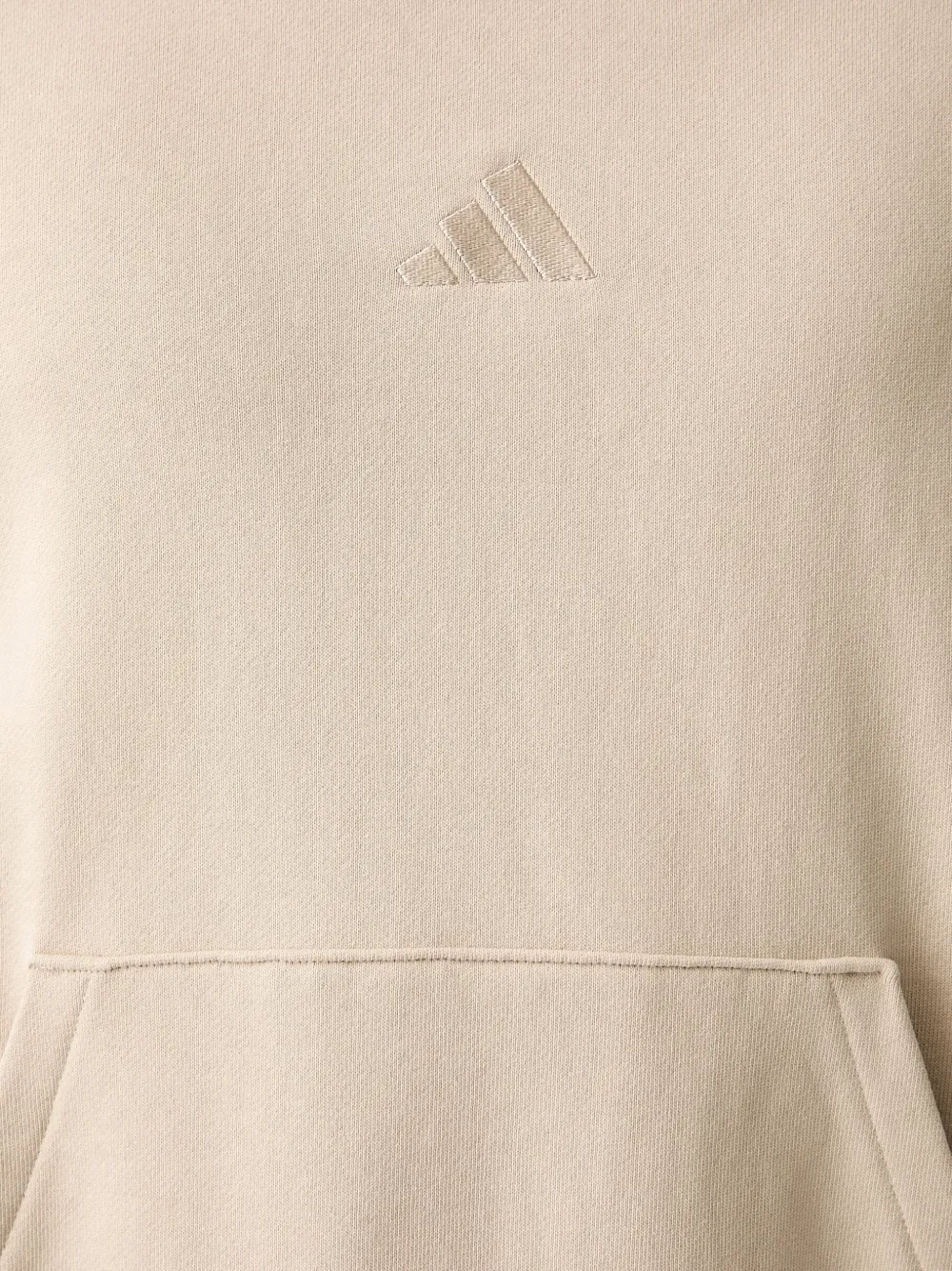 adidas logo-embroidered hoodie Beige