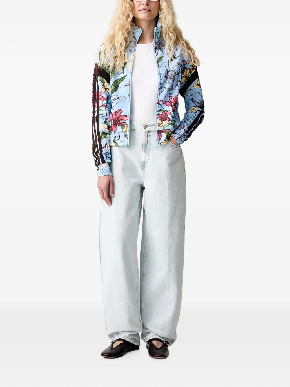 adidas x Farm Rio House of Tiro floral-print zop Blauw