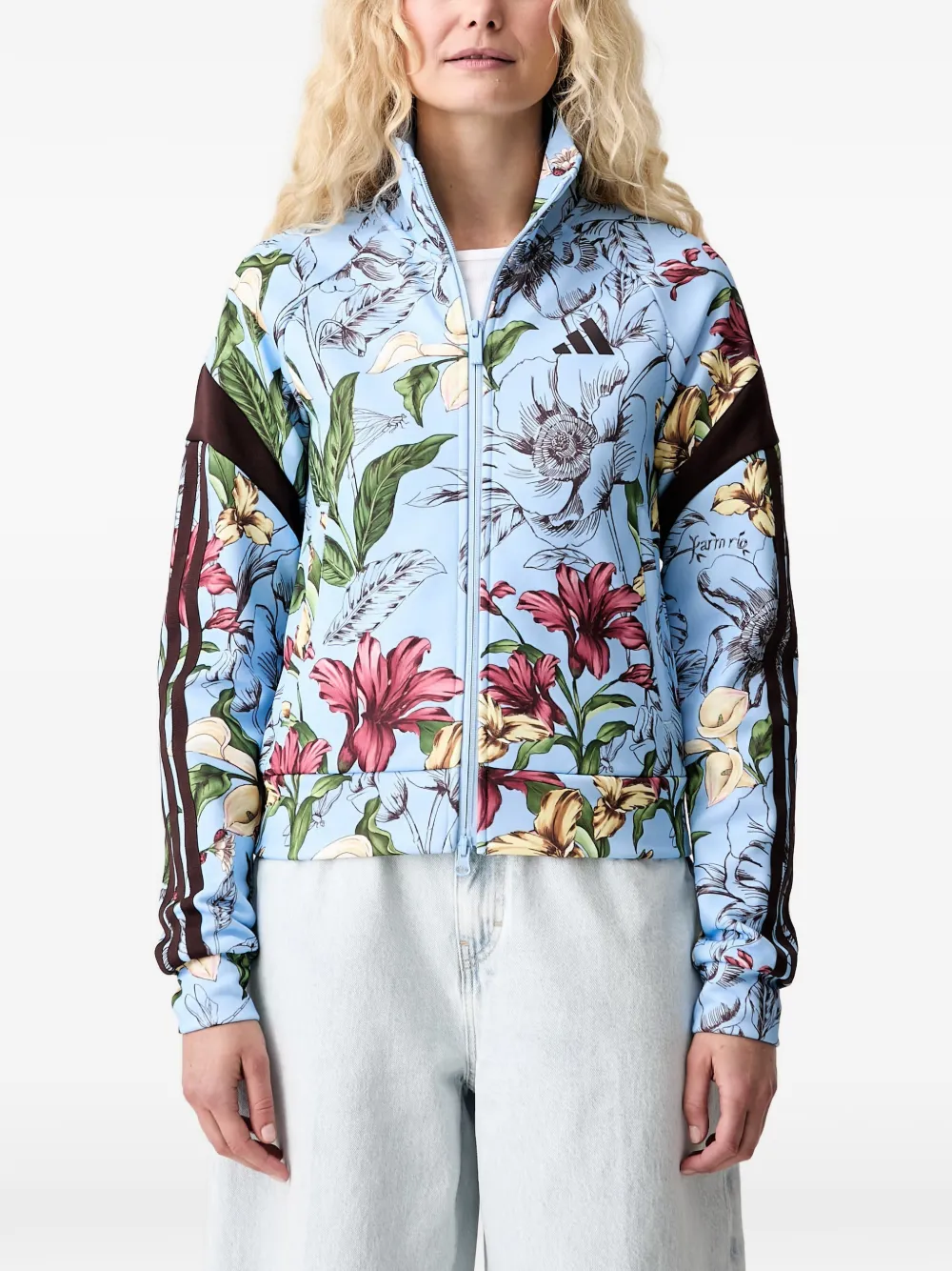 adidas x Farm Rio House of Tiro floral-print zop Blauw