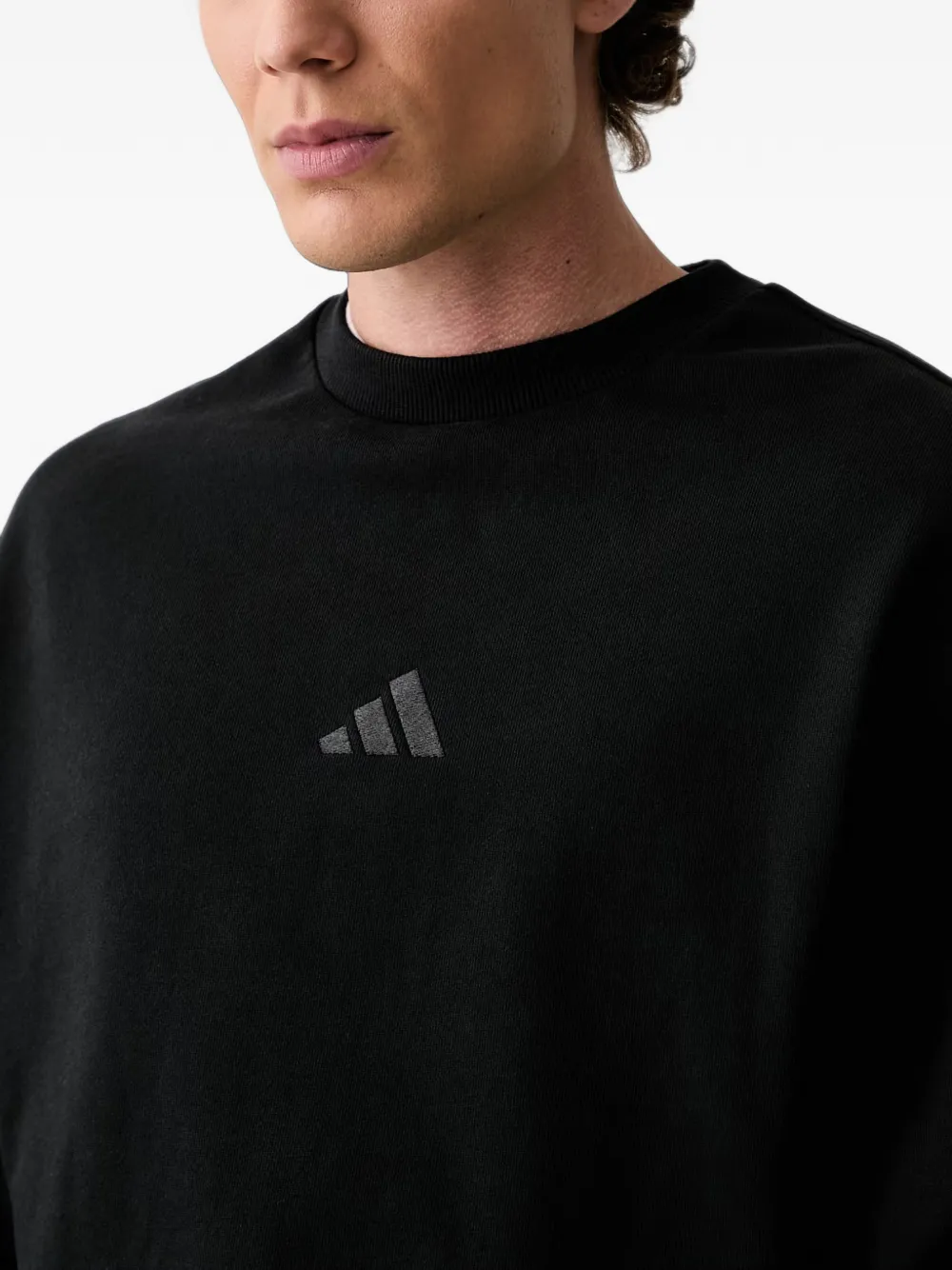adidas logo-embroidered sweatshirt Zwart