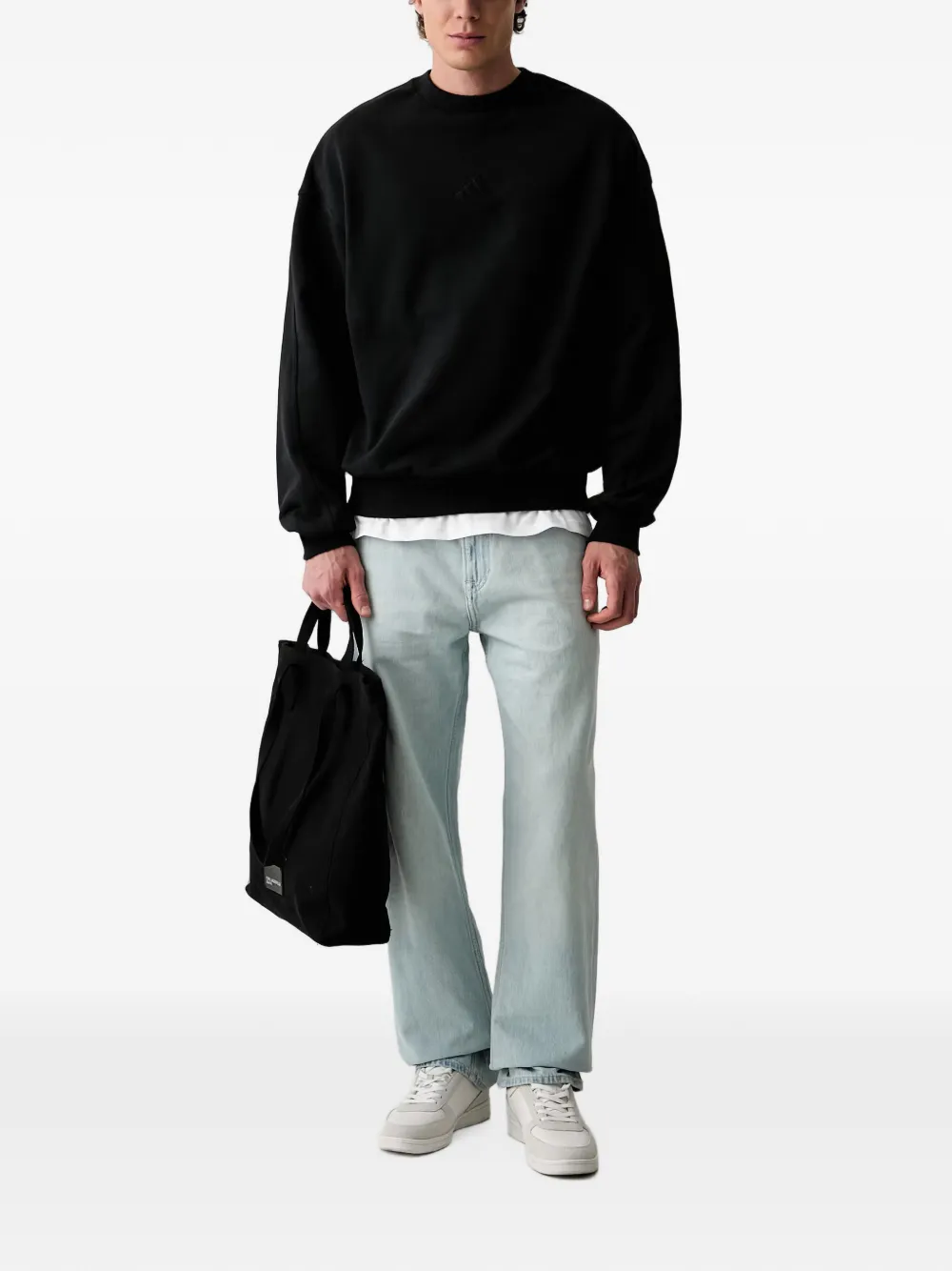adidas logo-embroidered sweatshirt Zwart