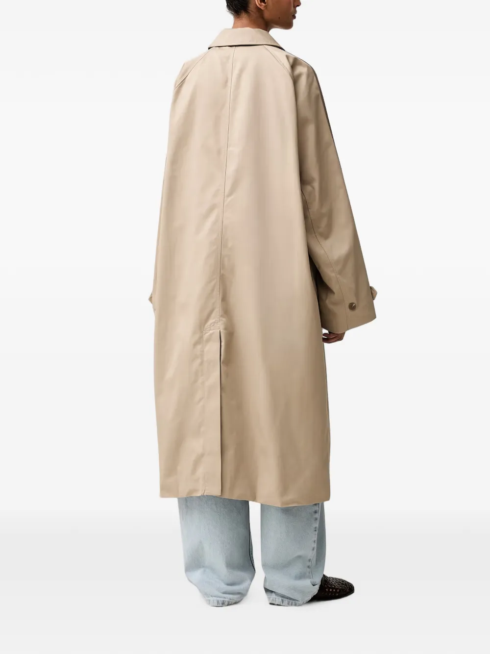 adidas Mac 3-Stripes logo-embroidered trench coat Beige