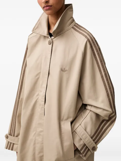 adidas Mac 3-Stripes logo-embroidered trench coat