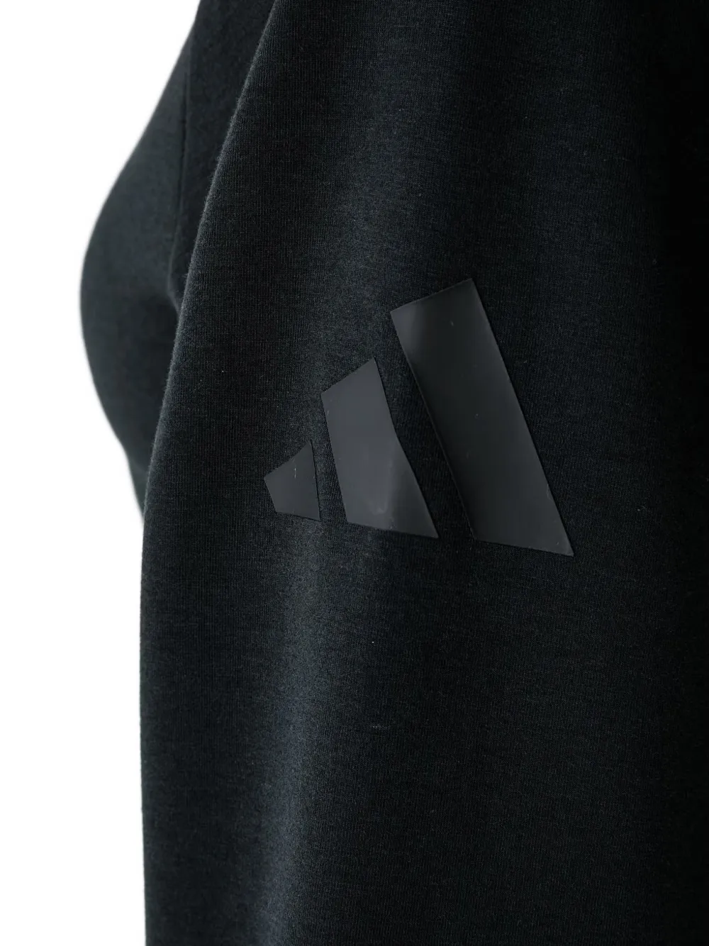 adidas logo-patch raglan-sleeve hoodie Zwart