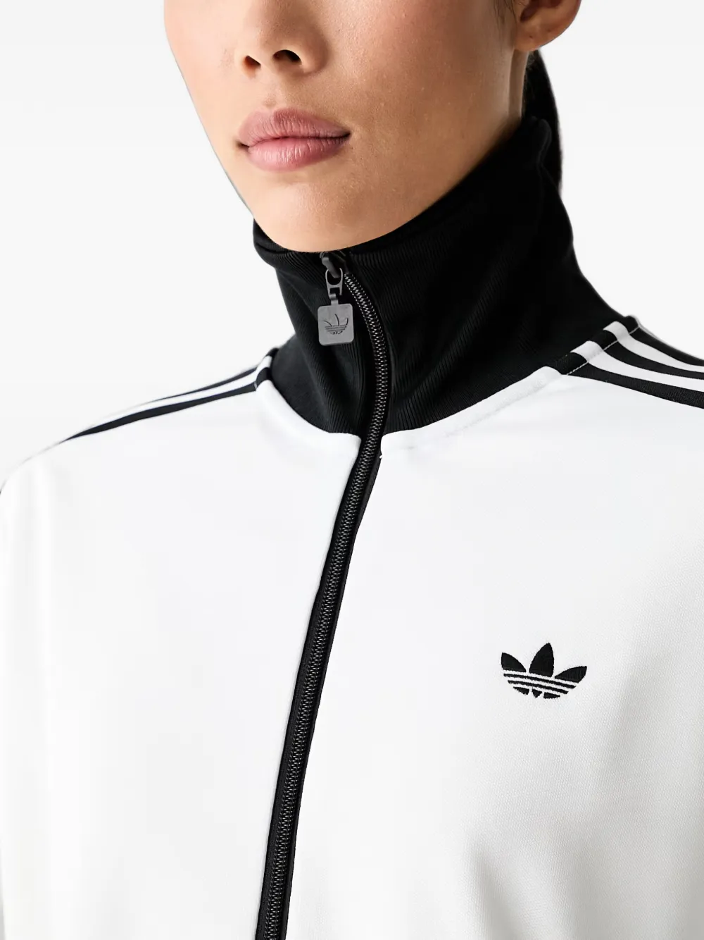 adidas logo-embroidered striped-sleeve track jacket Wit