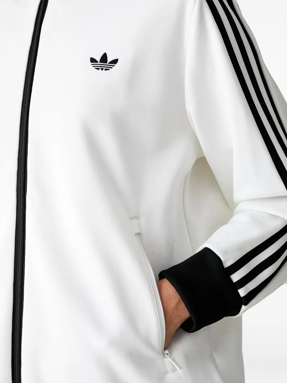 adidas logo-embroidered striped-sleeve track jacket Wit