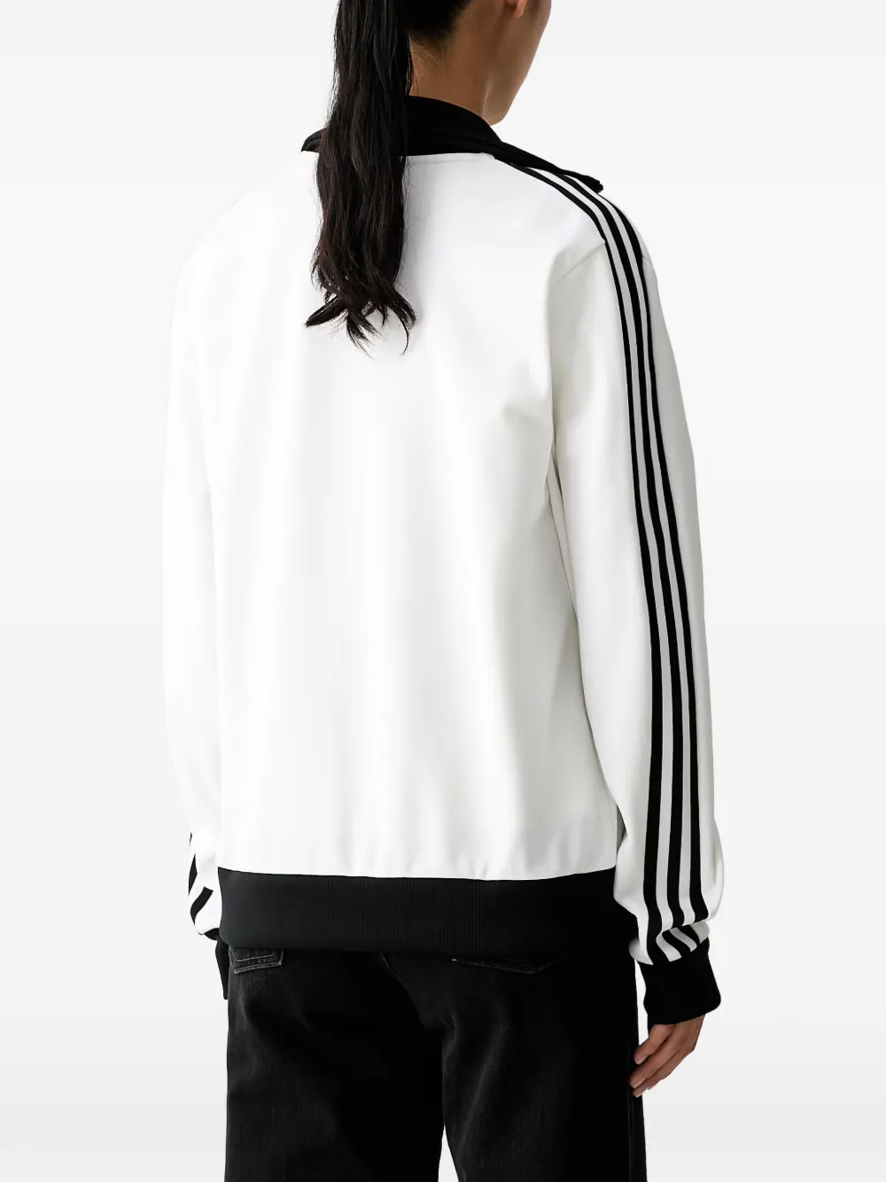 adidas logo-embroidered striped-sleeve track jacket Wit