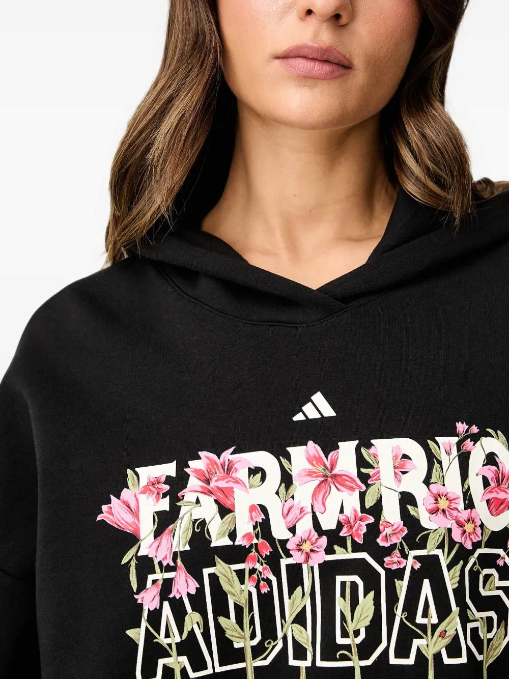 adidas x Farm Rio floral-print hoodie Zwart