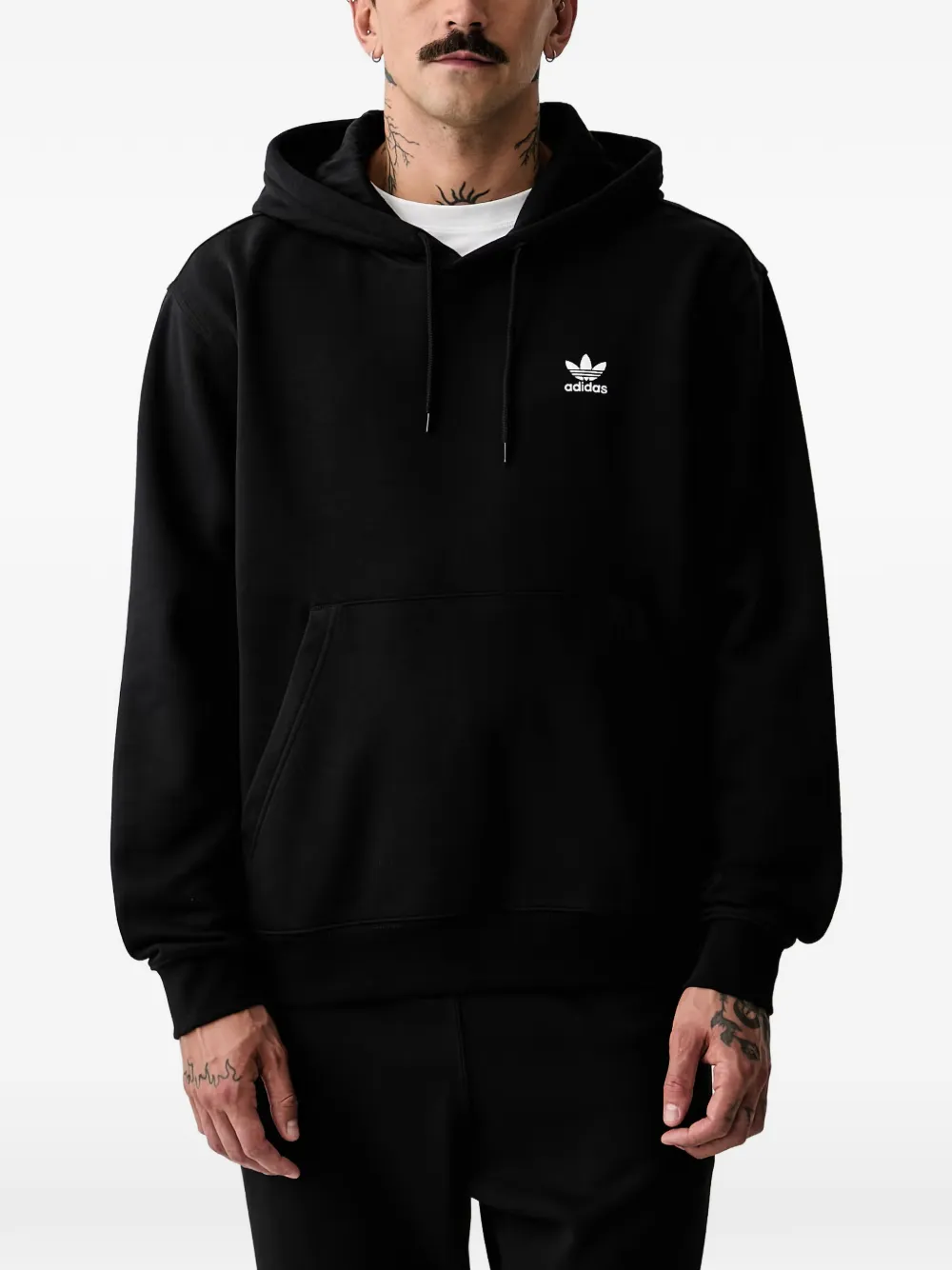 adidas logo-embroidered hoodie - Nero