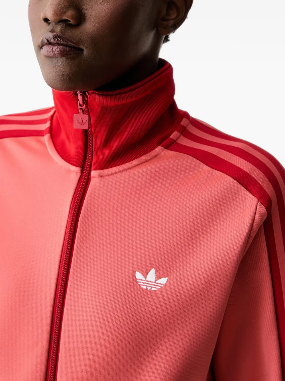 adidas logo-embroidered striped track jacket Roze