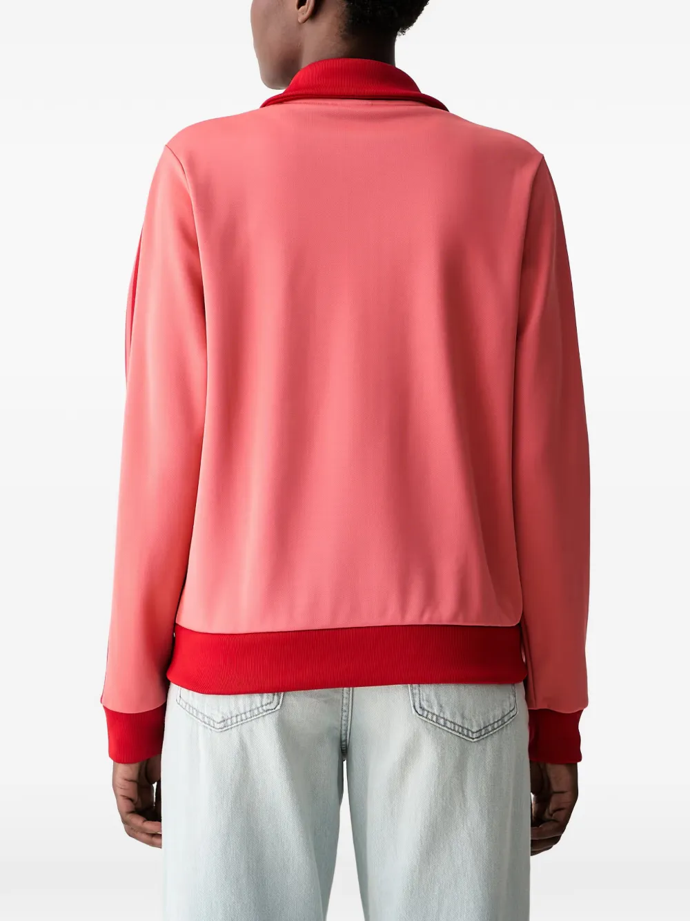 adidas logo-embroidered striped track jacket Roze