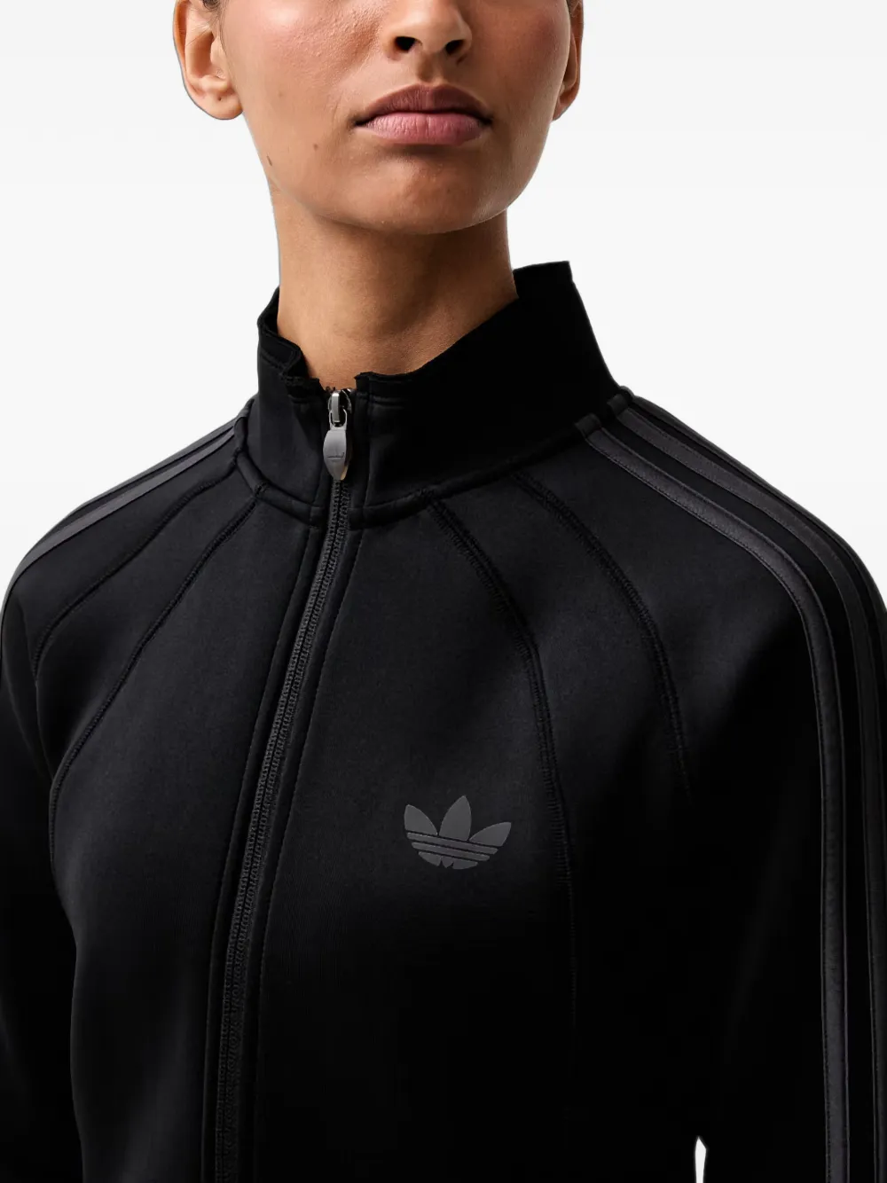adidas logo-print track jacket Zwart