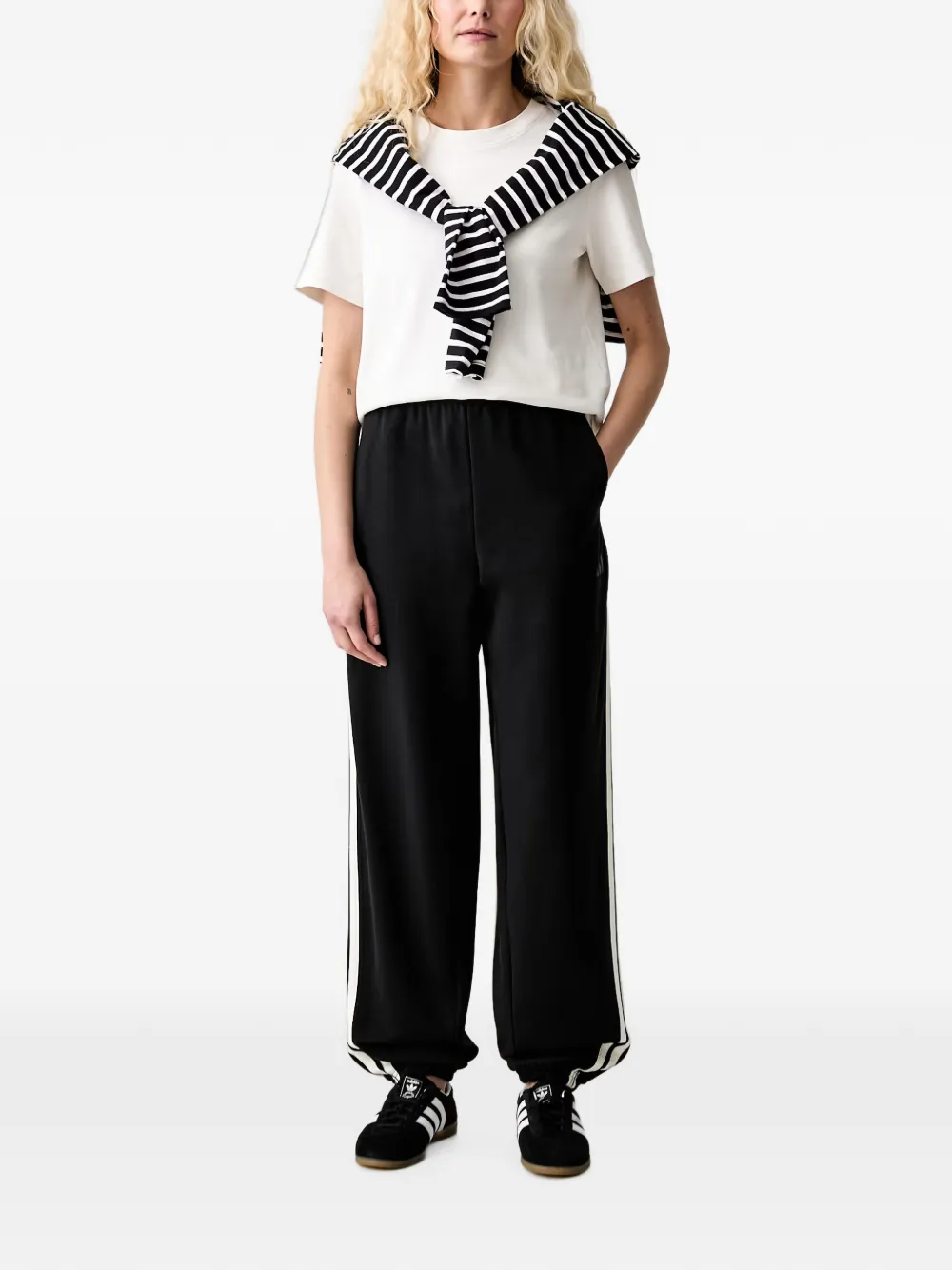 adidas side-stripe track pants Zwart