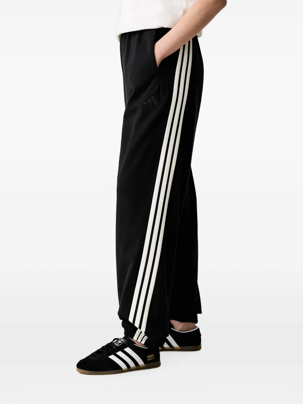 adidas side-stripe track pants Zwart