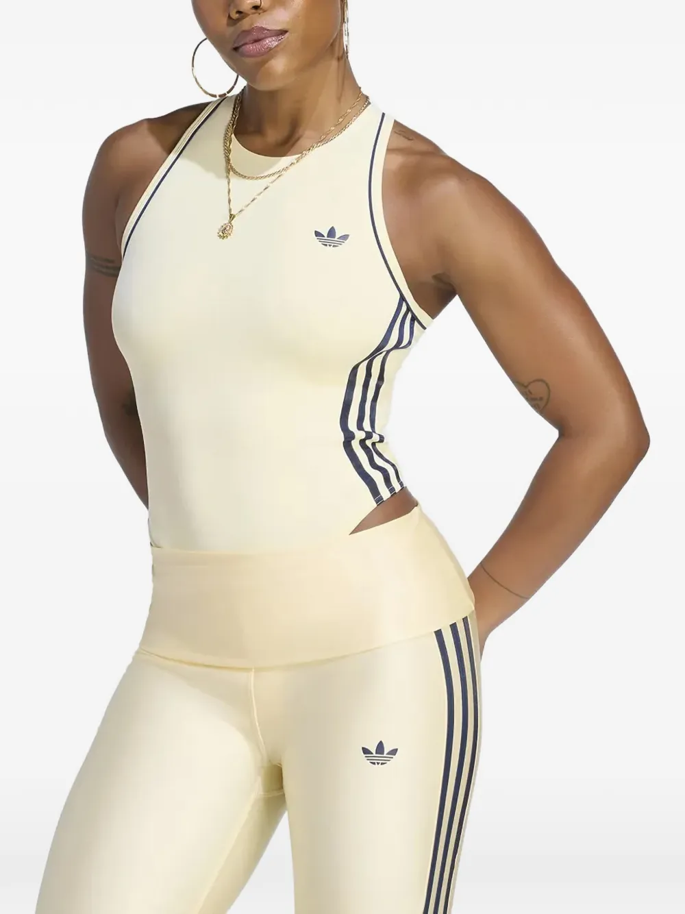 adidas cut-out back top Geel