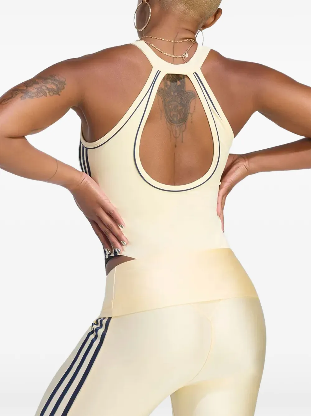 adidas cut-out back top Geel