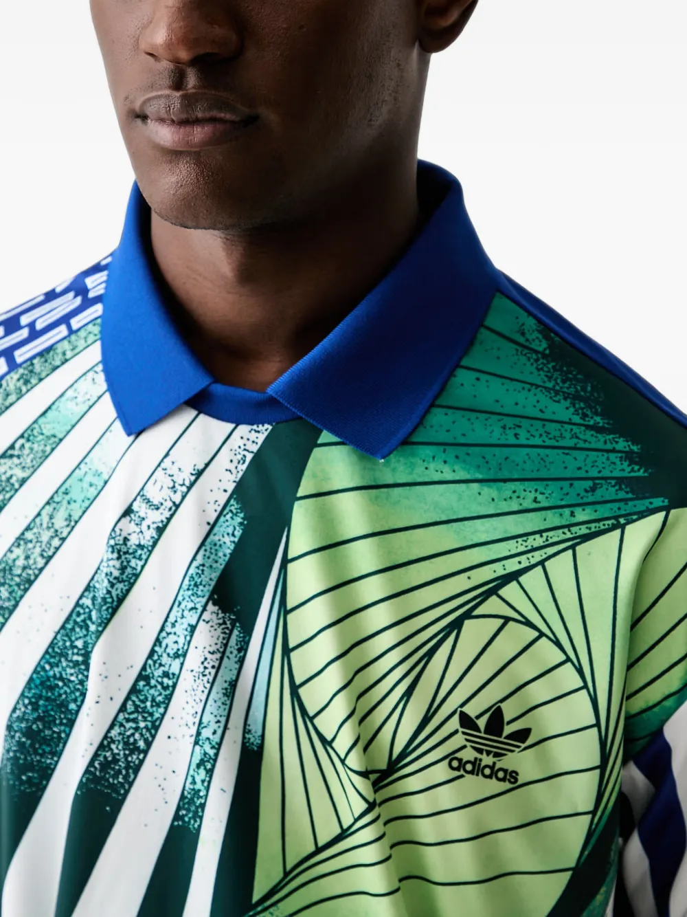 adidas graphic-print long-sleeve T-shirt Blauw