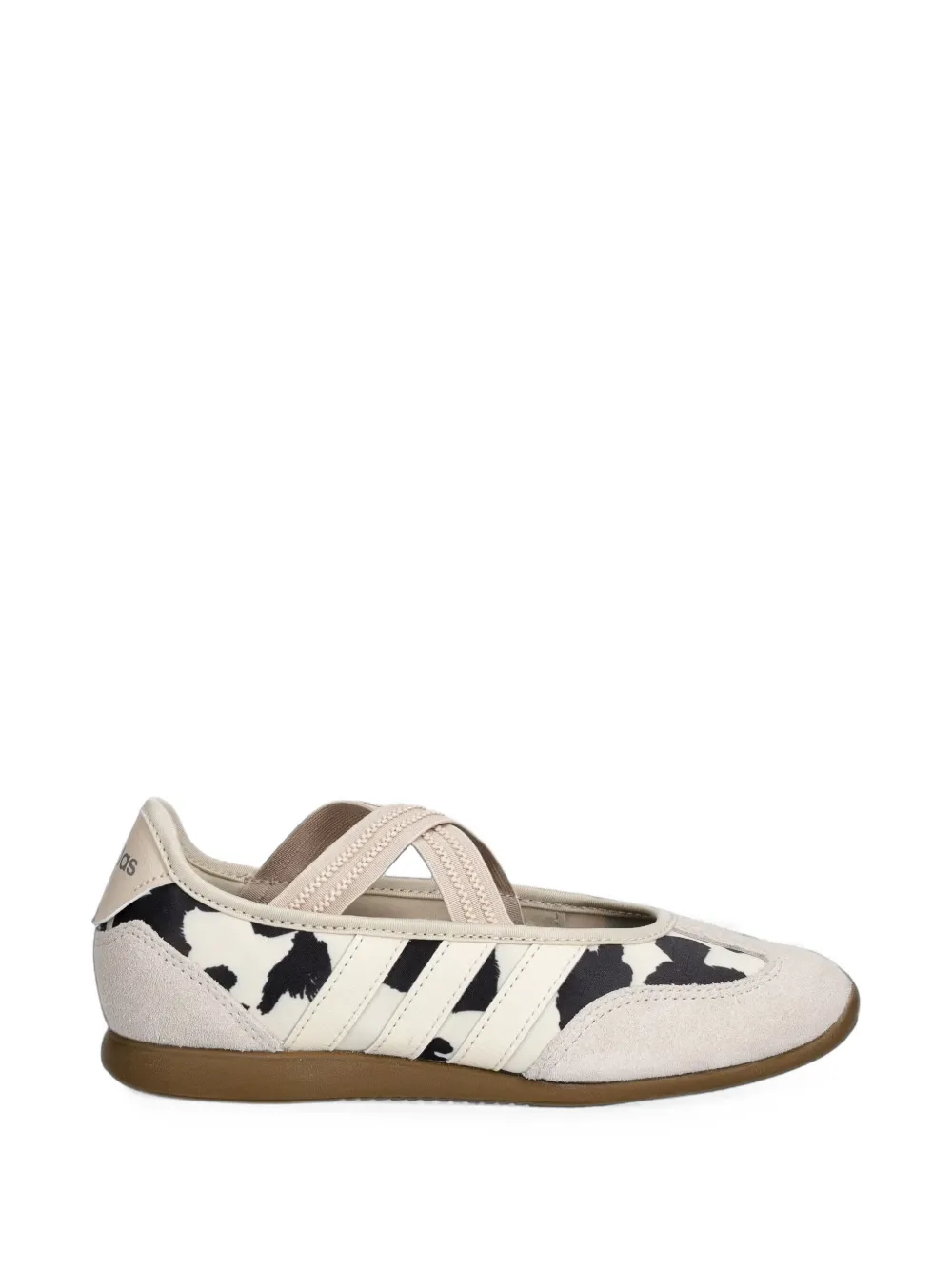 adidas Barreda Mary-Jane cow-print elasticated ballet flats - Toni neutri