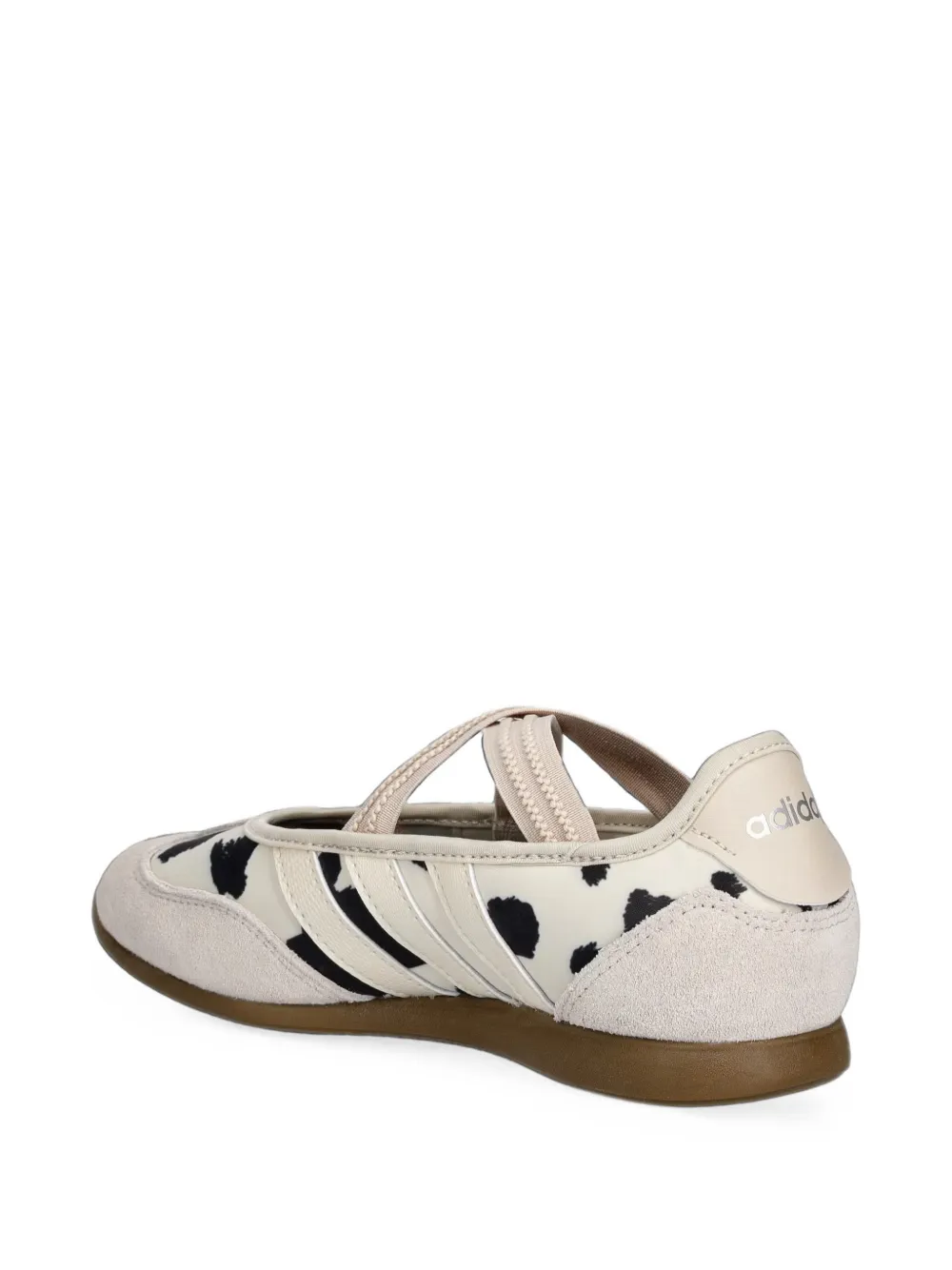 adidas Barreda Mary-Jane cow-print elasticated ballet flats Beige