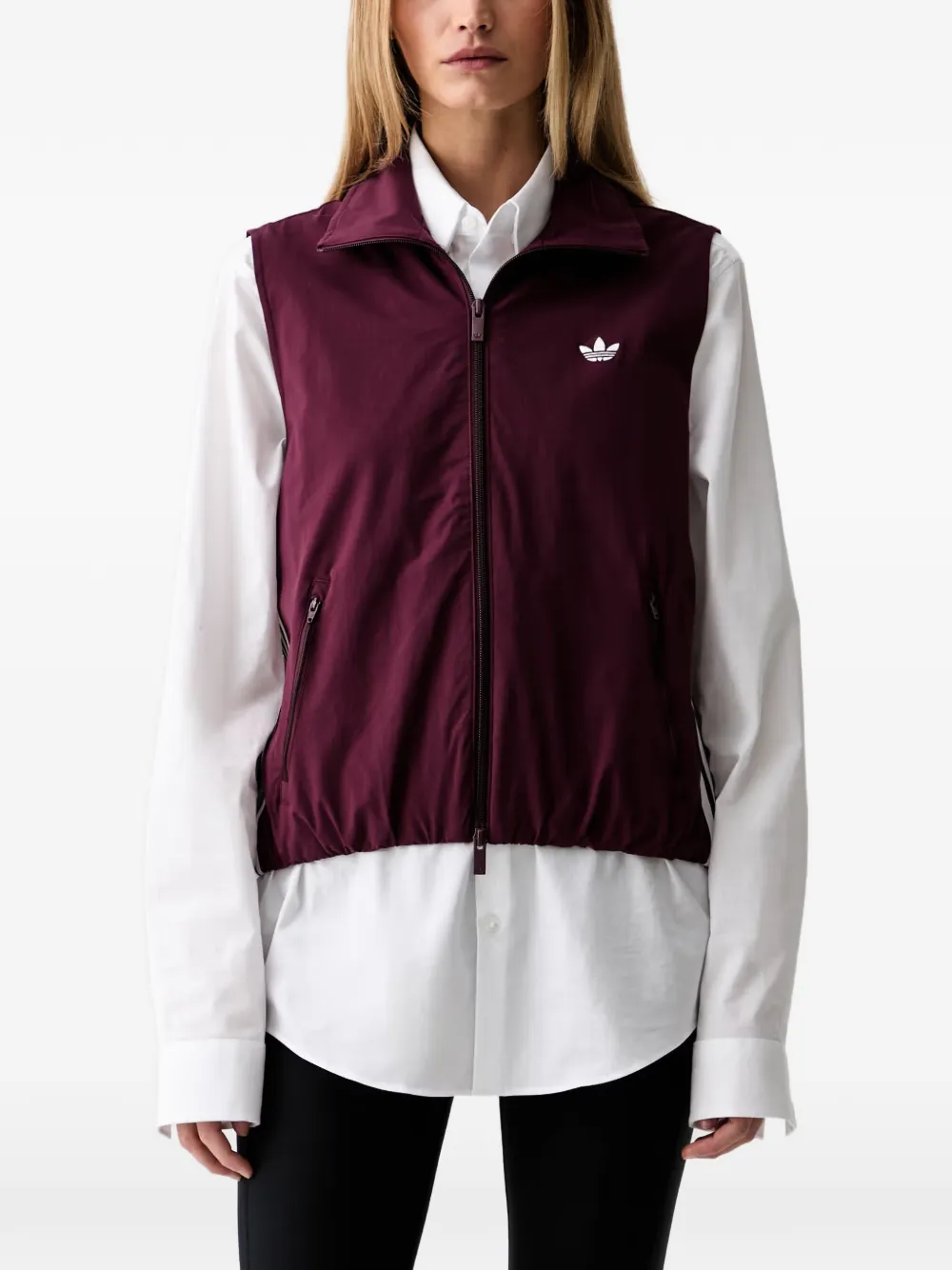 Adidas logo-embroidered striped-sleeve track jacket Wit