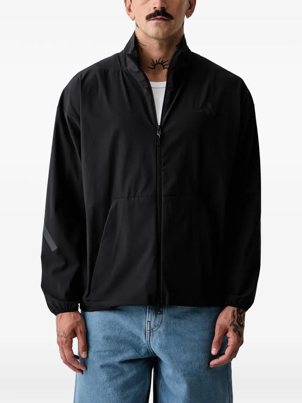 adidas Z.N.E. logo-print zip-up jacket Zwart