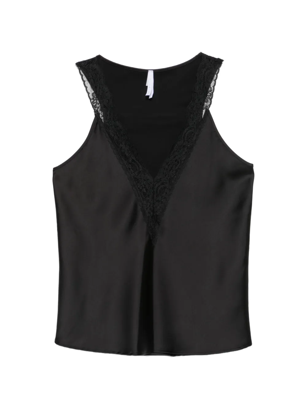 IMPERIAL Top con finiture in pizzo - Nero