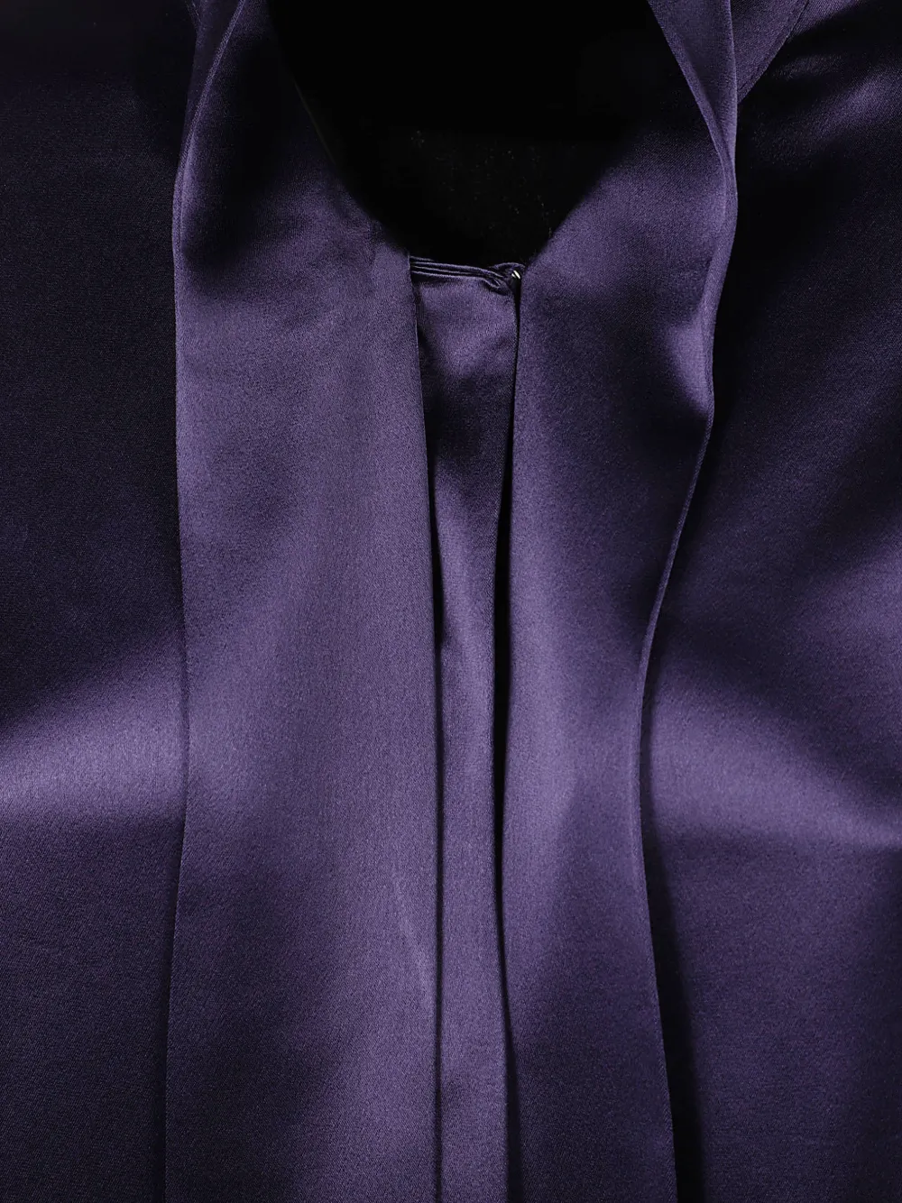 7 For All Mankind bow-collar satin-finish blouse Paars