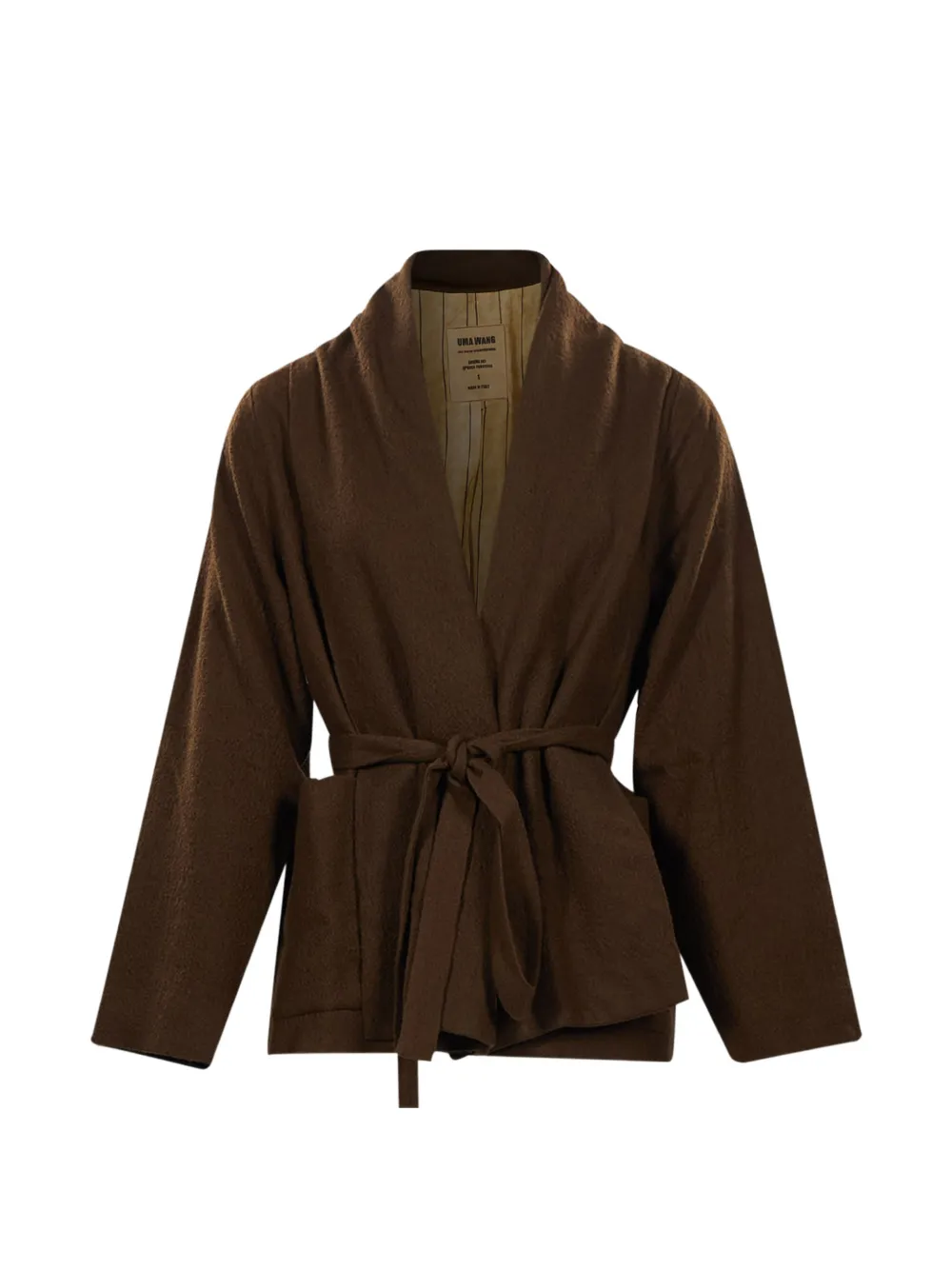 Uma Wang belted shawl-collar jacket