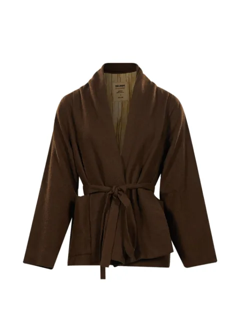 Uma Wang belted shawl-collar jacket