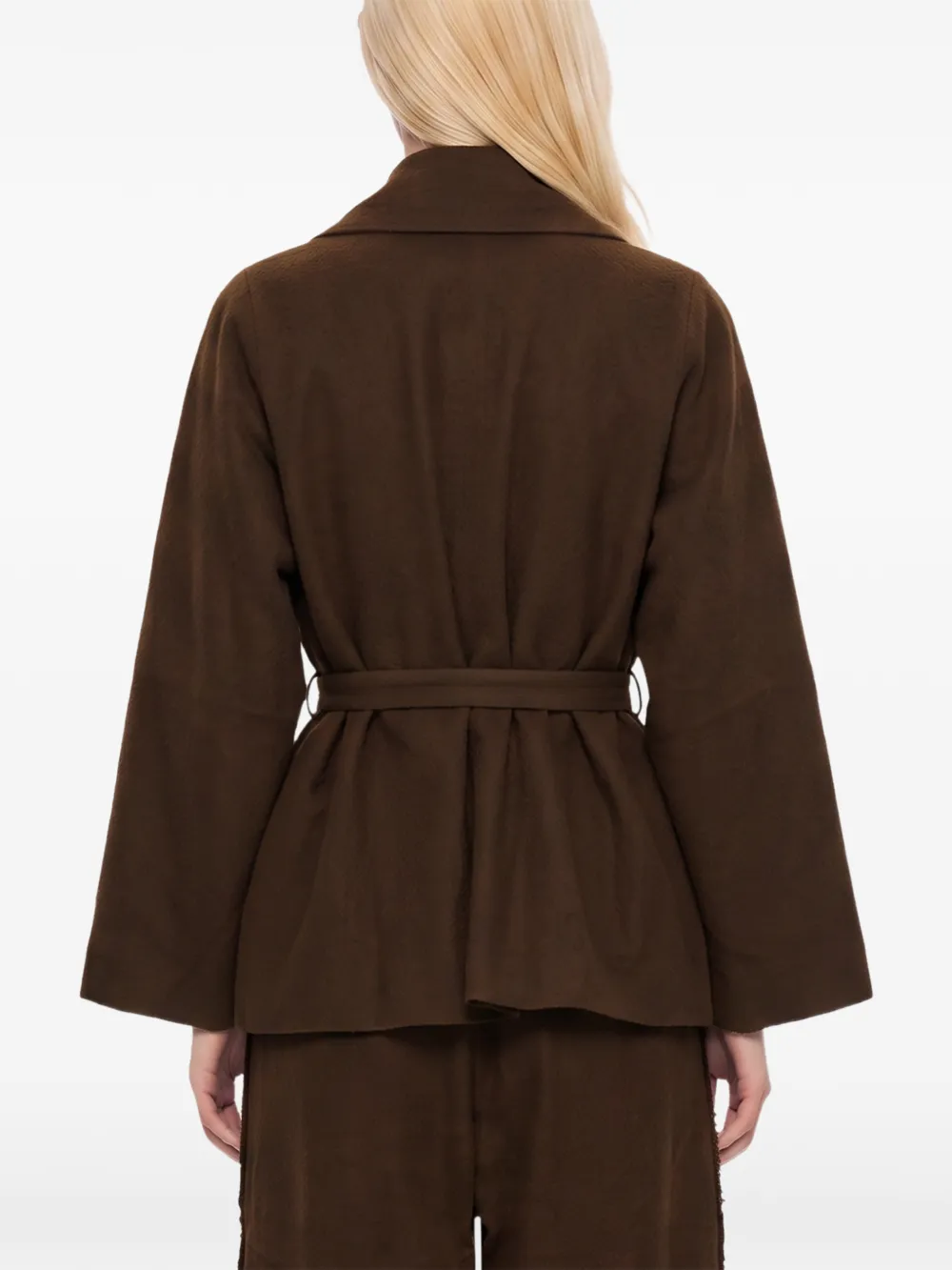 Uma Wang belted shawl-collar jacket Bruin