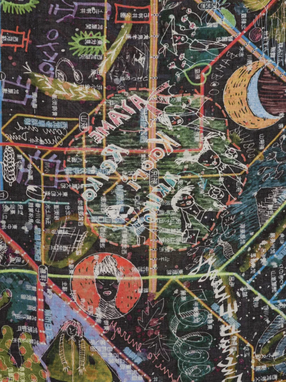 Faliero Sarti Sjaal met grafische print Zwart