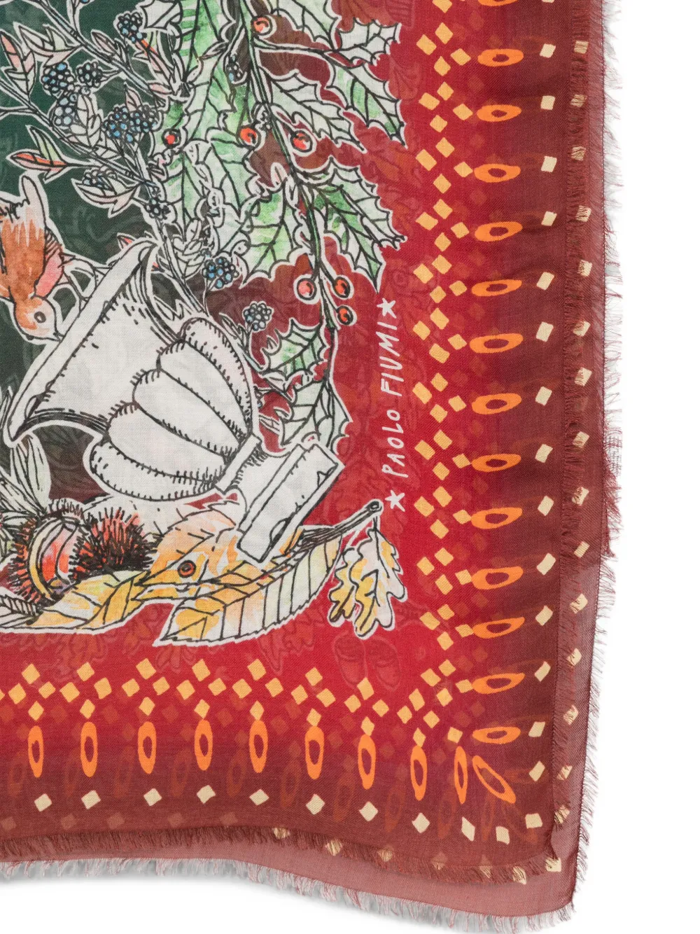 Faliero Sarti Sjaal met grafische print Rood